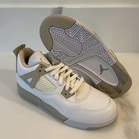NIKE AIR JORDAN 4 RETRO PS IV 4 Linen SAND White 487725 118 1Y UK 13.5 EUR 32 - Picture 7 of 10